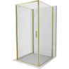 Mexen Exo-B 3S sprchovací kút s 3-stenami otvárací 75 x 75 cm, transparentný, zlatý - 817-075-075-50-00-3S