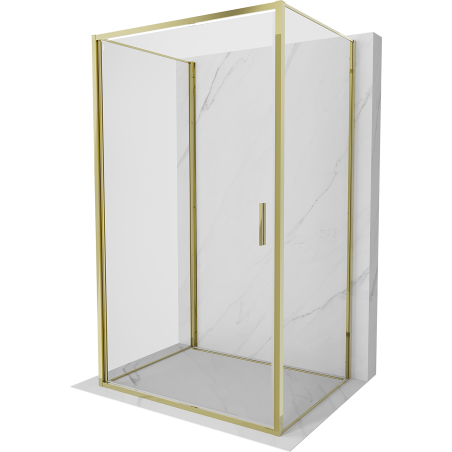 Mexen Exo-B 3S sprchová kabína 3-stenová výklopná 90 x 70 cm, transparentná, zlatá - 817-090-070-50-00-3S