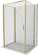 Mexen Exo-B 3S sprchovací kút 3-stenný otočný 70 x 100 cm, transparentný, zlatý - 817-070-100-50-00-3S