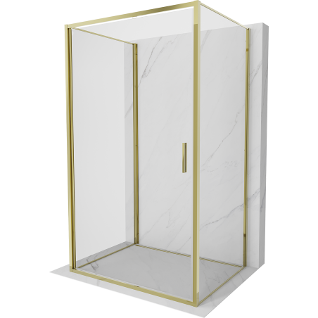 Mexen Exo-3S sprchový kút 3-stranný otvárací 85 x 110 cm, transparentný, zlatý - 817-085-110-50-00-3S