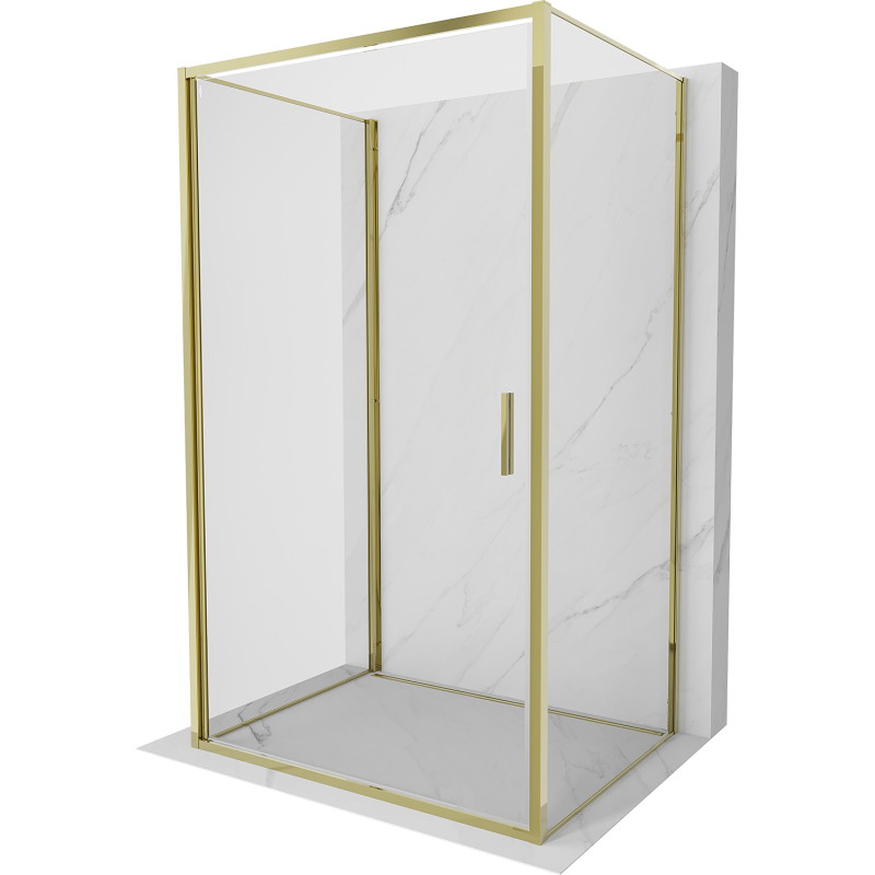 Mexen Exo-B 3S sprchová kabína 3-stenná sklopná 80 x 120 cm, transparentná, zlatá - 817-080-120-50-00-3S
