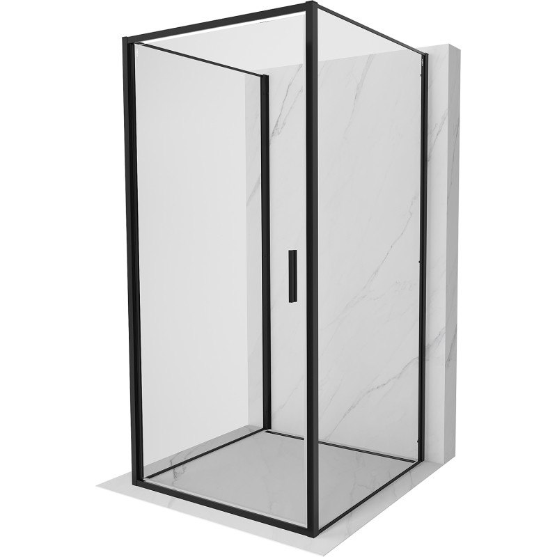 Mexen Exo-B 3S sprchová kabína 3-stenná otočná 80 x 80 cm, transparentná, čierna - 817-080-080-70-00-3S