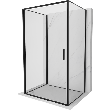 Mexen Exo-3S sprchový kút s 3 stenami otvárací 100 x 80 cm, transparentný, čierny - 817-100-080-70-00-3S