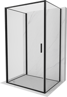 Mexen Exo-B 3S sprchovací kút 3-stenový výklopný 80 x 90 cm, transparentný, čierny - 817-080-090-70-00-3S