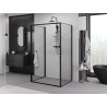 Mexen Exo-B 3S 3-stenný sprchový kút, otvárací 100 x 90 cm, transparentný, čierny - 817-100-090-70-00-3S