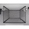 Mexen Exo-B 3S 3-stenný sprchový kút, otvárací 100 x 90 cm, transparentný, čierny - 817-100-090-70-00-3S