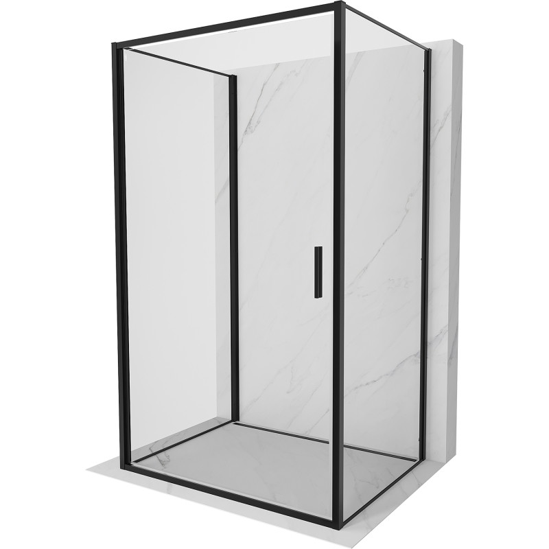 Mexen Exo-B 3S trojstenová sprchová kabína s otváracími dverami 70 x 120 cm, transparentná, čierna - 817-070-120-70-00-3S