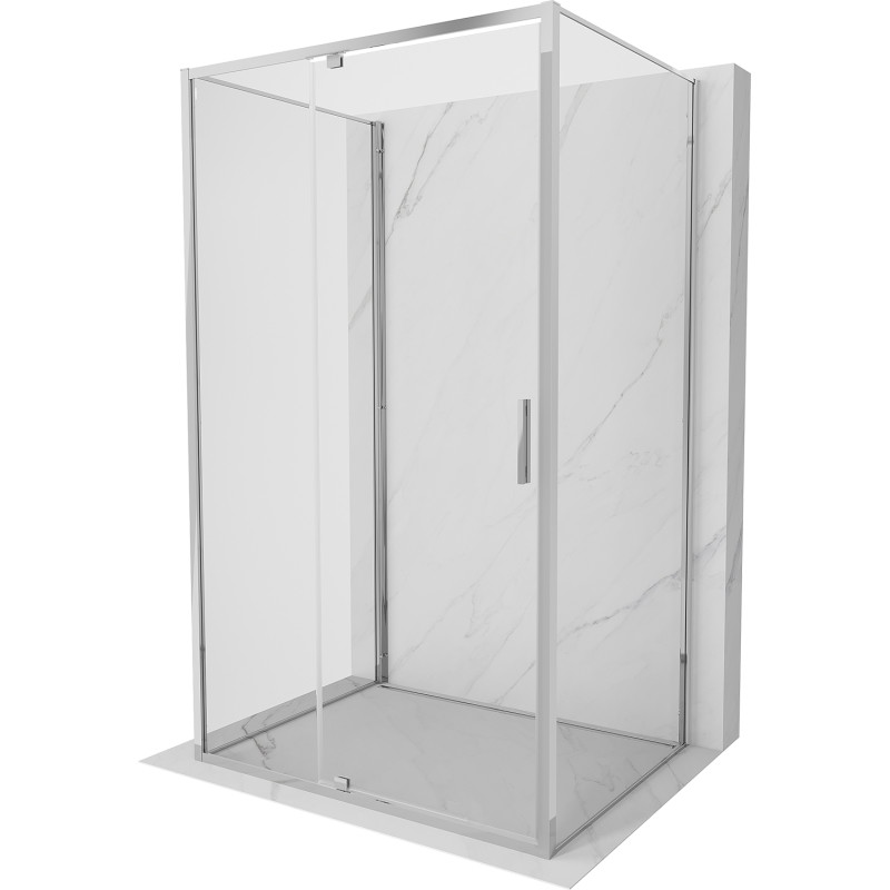Mexen Exo-R 3S sprchovací kút 3-stenný otvárací 120 x 80 cm, priehľadný, chróm - 819-120-080-01-00-3S