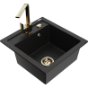 Mexen Vito granitový drez 1-komorový s kuchynskou batériou Rita, čierny - 6503-77-670300-50