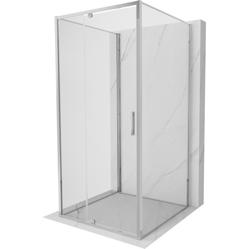 Mexen Exo-R 3S sprchový kút 3-stenný otočný 110 x 110 cm, transparentný, chróm - 819-110-110-01-00-3S