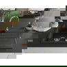 Mexen Bruno granitový jednokomorový drez s odkvapkávačom 795 x 495 mm, Čierna/Strieborná metalíza, Sifón Zlatá - 6513791010-73-G