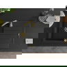 Mexen Bruno granitový jednokomorový drez s odkvapkávačom 795 x 495 mm, Čierna/Strieborná metalíza, Sifón Zlatá - 6513791010-73-G