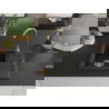 Mexen Enzo granitový jednokomorový drez s odkvapkávačom 576 x 465 mm, Čierna/Strieborná metalíza, Sifón Zlatá - 6506571005-73-G