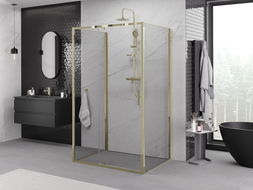 Mexen Exo-R 3S 3-stenná naklápacia sprchová kabína 110 x 90 cm, transparentná, zlatá - 819-110-090-50-00-3S