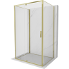 Mexen Exo-3S sprchový kút 3-stenový otvárací 150 x 110 cm, transparentný, zlatý - 819-150-110-50-00-3S