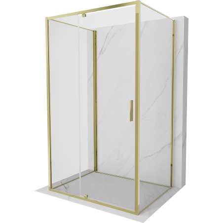 Mexen Exo-R 3S sprchový kút s 3 stenami, 105 x 120 cm, priehľadný, zlatý - 819-105-120-50-00-3S