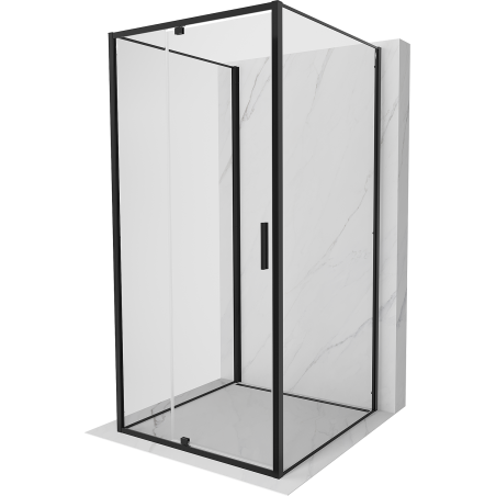 Mexen Exo-R 3S sprchový kút 3-stenný, sklápací 110 x 110 cm, priehľadný, čierny - 819-110-110-70-00-3S