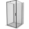 Mexen Exo-R 3S sprchový kút 3-stenný, sklápací 110 x 110 cm, priehľadný, čierny - 819-110-110-70-00-3S