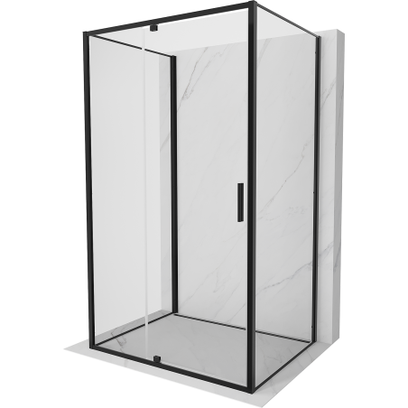 Mexen Exo-R 3S sprchová kabína 3-stranná otváracia 160 x 85 cm, transparentná, čierna - 819-160-085-70-00-3S