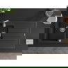 Mexen Andres granitový 1,5-komorový drez s odkvapkávačom 1000 x 500 mm, čierna/strieborná metalik - 6515101510-73