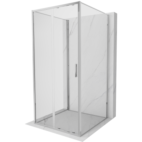 Mexen Exo-S 3S 3-stenová sprchová kabína posuvná 90 x 90 cm, transparentná, chrómová - 8151-090-090-01-00-3S