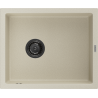 Mexen Pedro granitový drez s 1 komorou 560 x 460 mm, béžový, čierny sifón - 6508561000-69-B