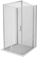 Mexen Exo-S 3S sprchová kabína 3-stranná posuvná 100 x 100 cm, transparentná, chrómová - 8151-100-100-01-00-3S