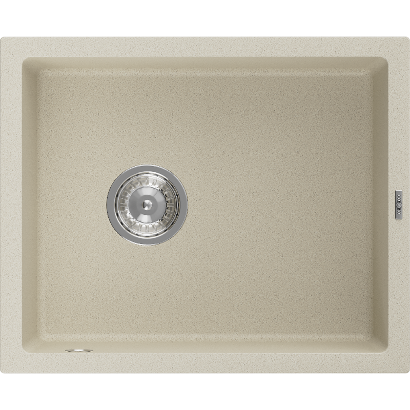 Mexen Pedro granitový drez s jednou komorou 560 x 460 mm, béžový, sifón chróm - 6508561000-69