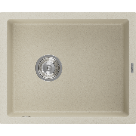 Mexen Pedro granitový drez s jednou komorou 560 x 460 mm, béžový, sifón chróm - 6508561000-69