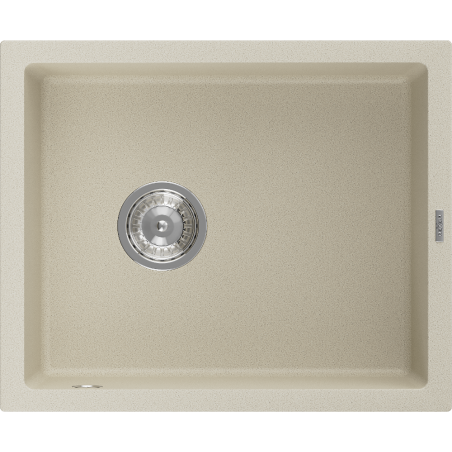 Mexen Pedro žulový drez s 1 komorou 560 x 460 mm, béžový, sifón chróm - 6508561000-69