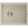 Mexen Pedro granitový drez s jednou komorou 560 x 460 mm, béžový, sifón chróm - 6508561000-69