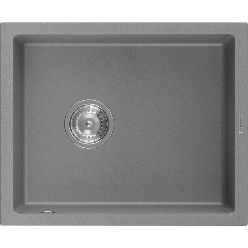 Mexen Pedro jednodrezový granitový drez 560 x 460 mm, sivý, chrómový sifón - 6508561000-71