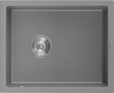 Mexen Pedro jednodrezový granitový drez 560 x 460 mm, sivý, chrómový sifón - 6508561000-71