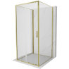 Mexen Exo-S 3S sprchová kabína 3-stenová posuvná 100 x 100 cm, transparentná, zlatá - 8151-100-100-50-00-3S