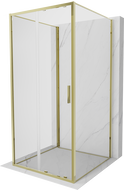 Mexen Exo-S 3S sprchový kút 3-stenný posuvný 110 x 110 cm, transparentný, zlatý - 8151-110-110-50-00-3S