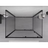 Mexen Exo-S 3S 3-stenový posuvný sprchový kút 125 x 70 cm, transparentný, čierny - 8151-125-070-70-00-3S
