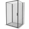 Mexen Exo-S 3S 3-stranný posuvný sprchový kút 145 x 70 cm, priehľadný, čierny - 8151-145-070-70-00-3S