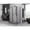 Mexen Exo-S 3S sprchovací kút 3-stenový posuvný 160 x 85 cm, priehľadný, čierny - 8151-160-085-70-00-3S