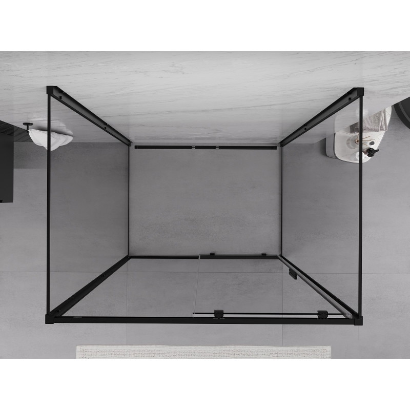 Mexen Exo-S 3S 3-stenová zasúvacia sprchová kabína 140 x 90 cm, transparentná, čierna - 8151-140-090-70-00-3S