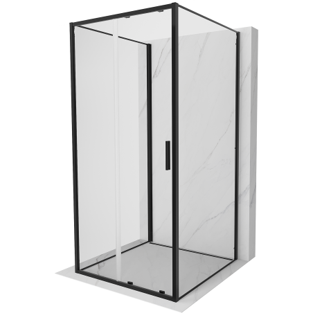 Mexen Exo-S 3S sprchovací kút 3-stenový posuvný 120 x 120 cm, transparentný, čierny - 8151-120-120-70-00-3S