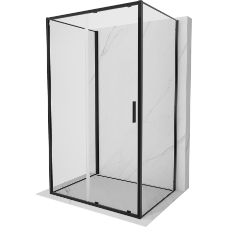 Mexen Exo-S 3S sprchovací kút 3-stenová posuvná 145 x 110 cm, priehľadná, čierna - 8151-145-110-70-00-3S