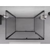 Mexen Exo-S 3S sprchovací kút 3-stenová posuvná 145 x 110 cm, priehľadná, čierna - 8151-145-110-70-00-3S