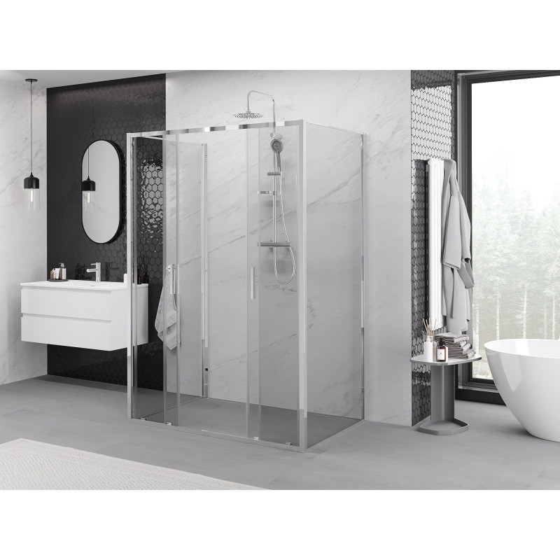 Mexen Exo-S Duo 3S sprchová kabína 3-stenná posuvná 130 x 70 cm, transparentná, chróm - 8152-130-070-01-00-3S