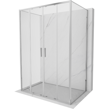 Mexen Exo-S Duo 3S 3-stenná sprchová kabína posuvná 140 x 70 cm, transparentná, chróm - 8152-140-070-01-00-3S