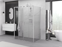 Mexen Exo-S Duo 3S sprchová kabína 3-stenná posuvná 150 x 70 cm, transparentná, chróm - 8152-150-070-01-00-3S