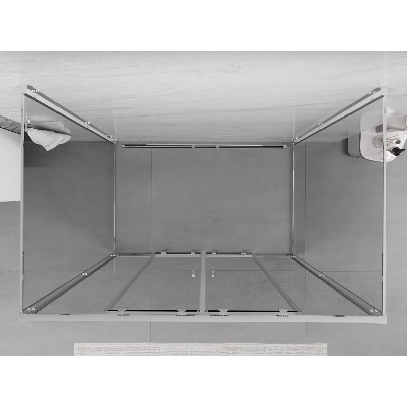 Mexen Exo-3S trojstranný sprchový kút s posuvnými dverami 150 x 70 cm, transparentný, chróm - 8152-150-070-01-00-3S