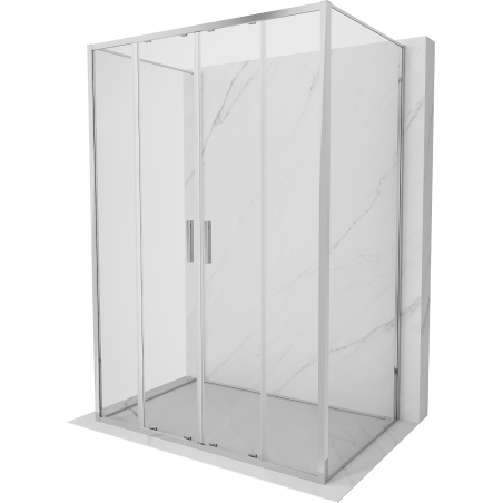 Mexen Exo-3S trojstranná sprchová kabína posuvná 160 x 70 cm, transparentná, chróm - 8152-160-070-01-00-3S