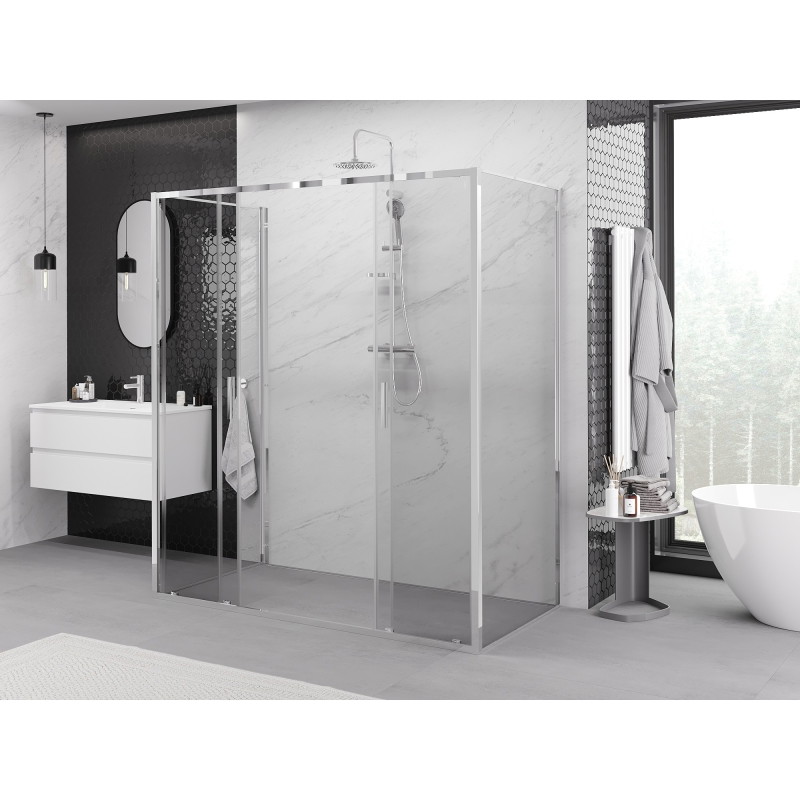 Mexen Exo-S Duo 3S sprchový kút 3-stenný posuvný 170 x 70 cm, transparentný, chróm - 8152-170-070-01-00-3S