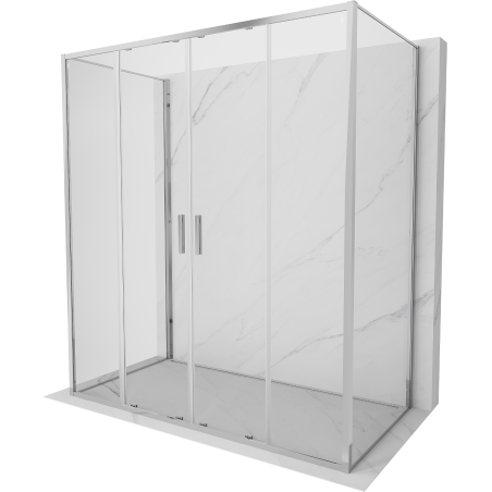 Mexen Exo-S Duo 3S sprchový kút s trojdielnou stenou 190 x 70 cm, transparentný, chróm - 8152-190-070-01-00-3S