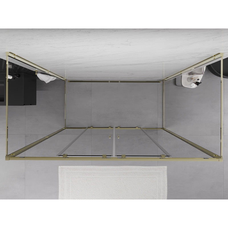 Mexen Exo-S Duo 3S 3-stenný posuvný sprchovací kút 200 x 70 cm, transparentný, zlatý - 8152-200-070-50-00-3S